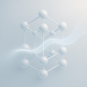 Abstract molecular structure representing supplement certification standards and scientific verification.