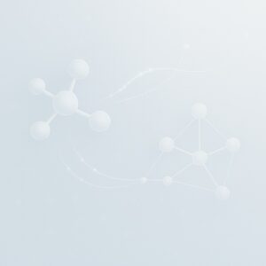 Scientific collaboration network visual with molecular structures and data-driven teamwork connections