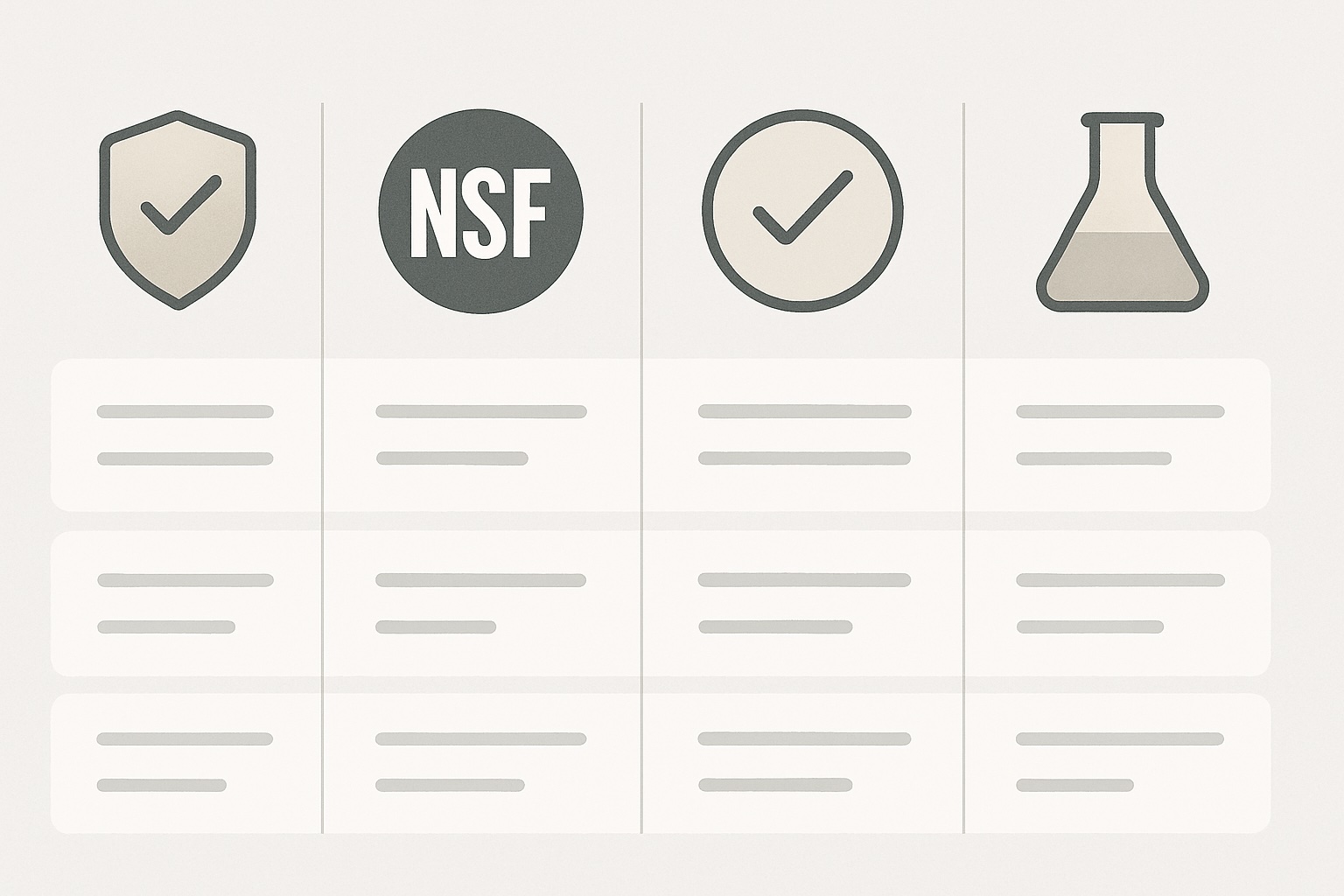 Comparison of supplement certifications including USP, NSF, Informed Choice, and Labdoor