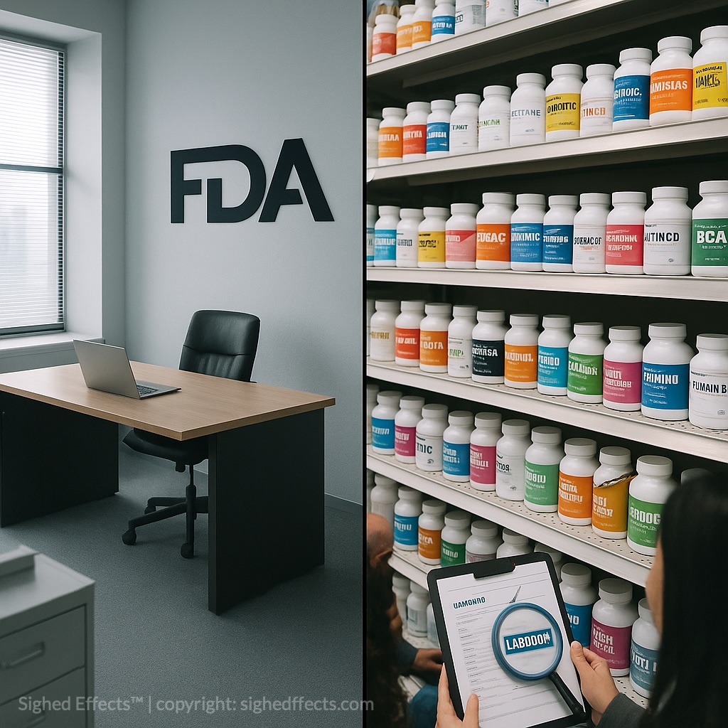 Illustration of FDA oversight gap in the supplement industry