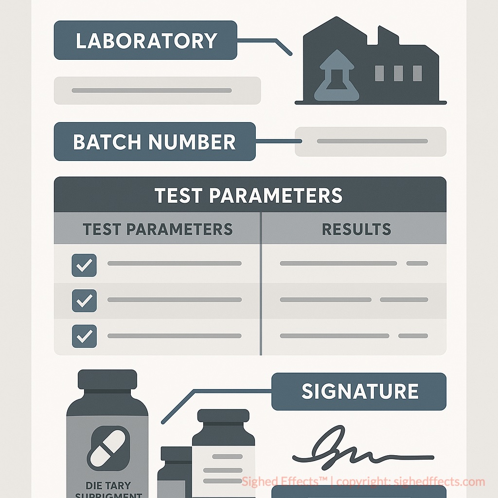 Anatomy of a real supplement Certificate of Analysis