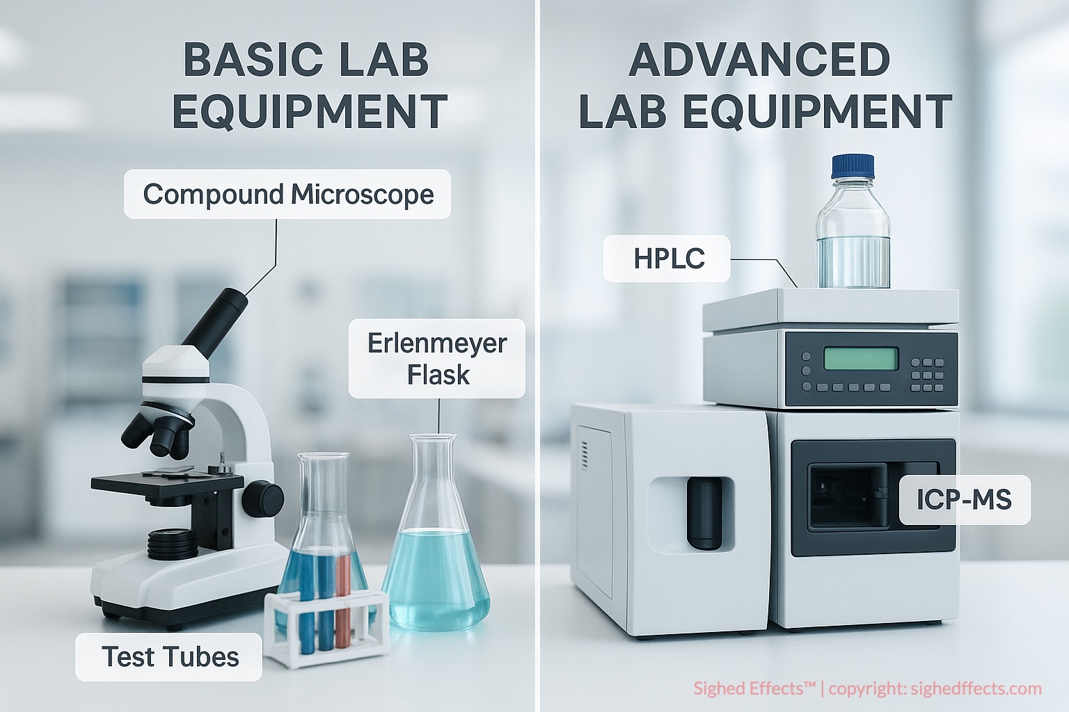 Difference in analytical equipment used in supplement testing