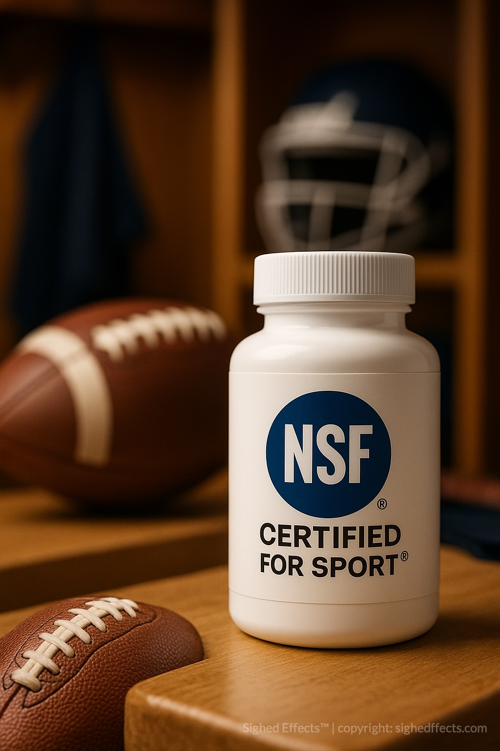 NSF Certified for Sport® seal on athlete-safe supplement