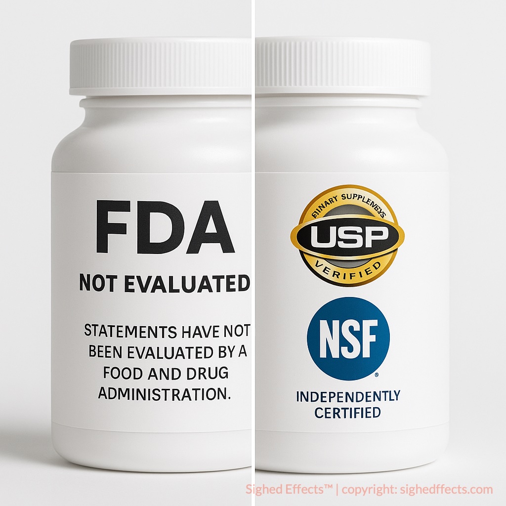 Supplements are not FDA-approved, so certifications matter