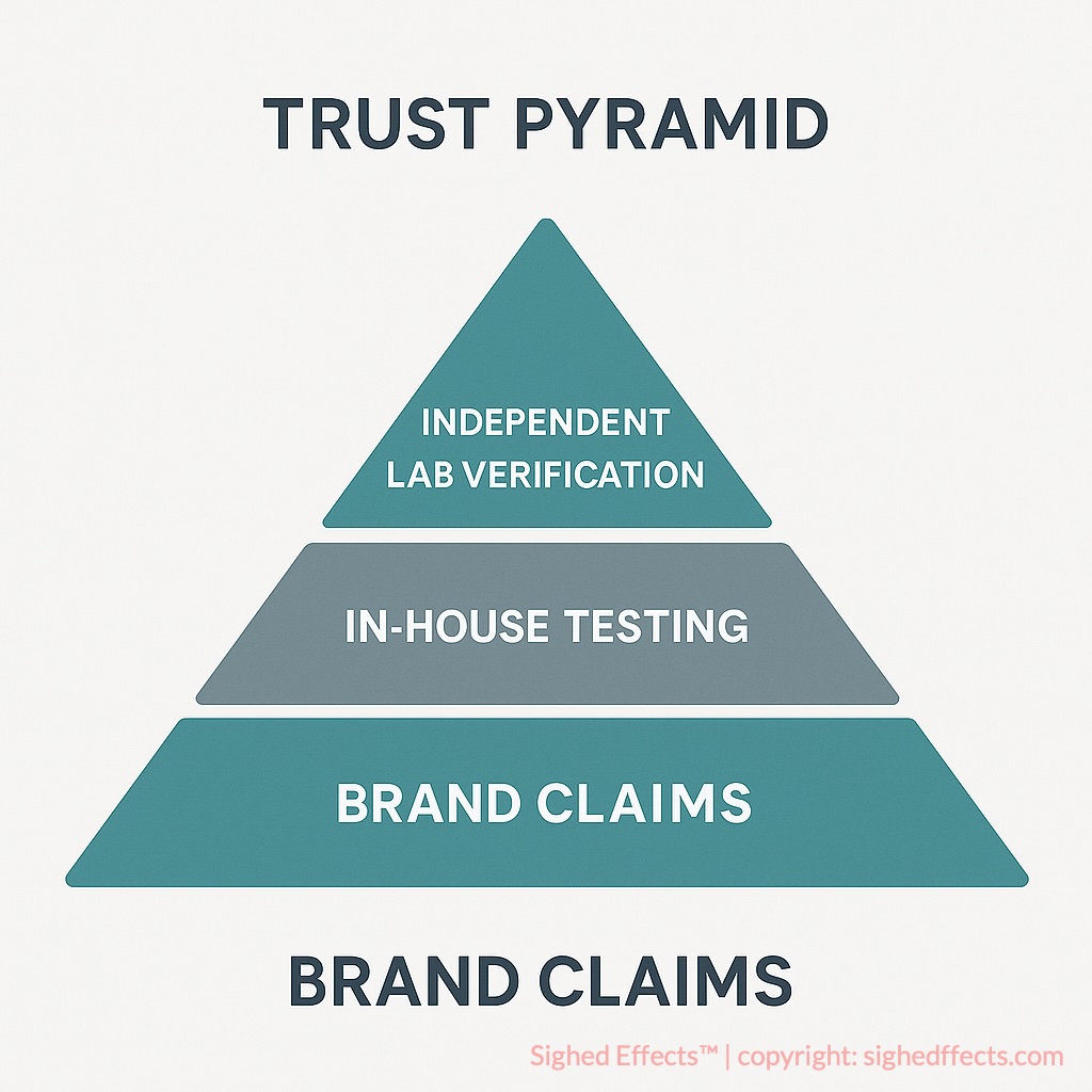 Pyramid showing trust levels in supplement verification