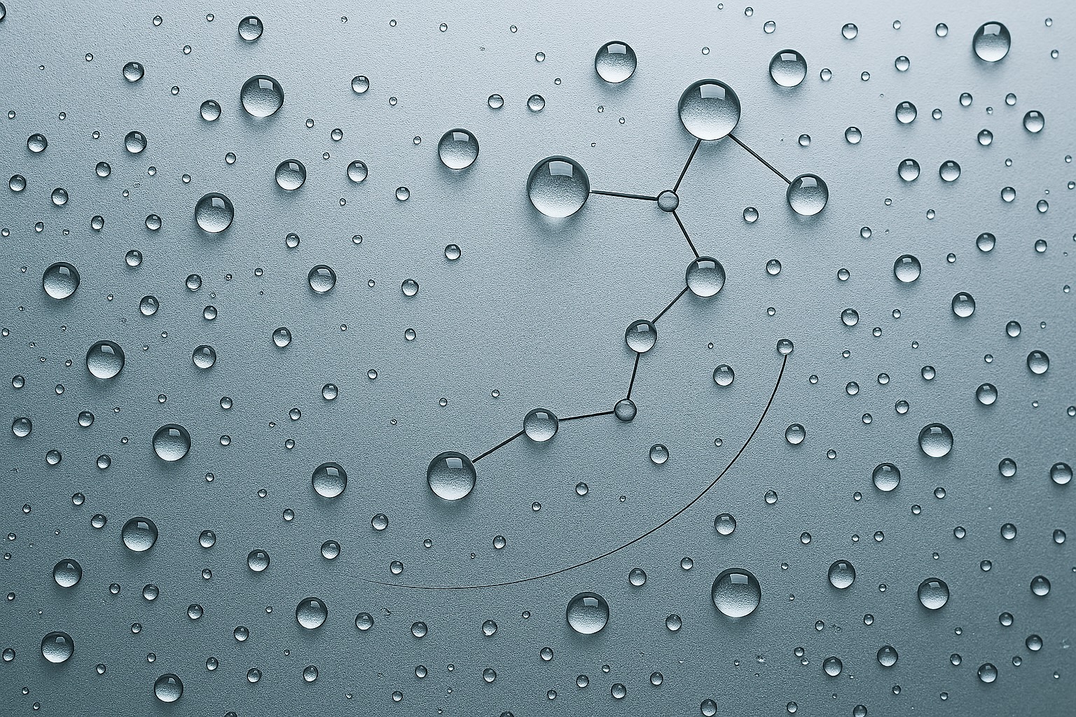 Scientific water molecule visualization representing personalized wellness
